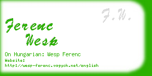 ferenc wesp business card